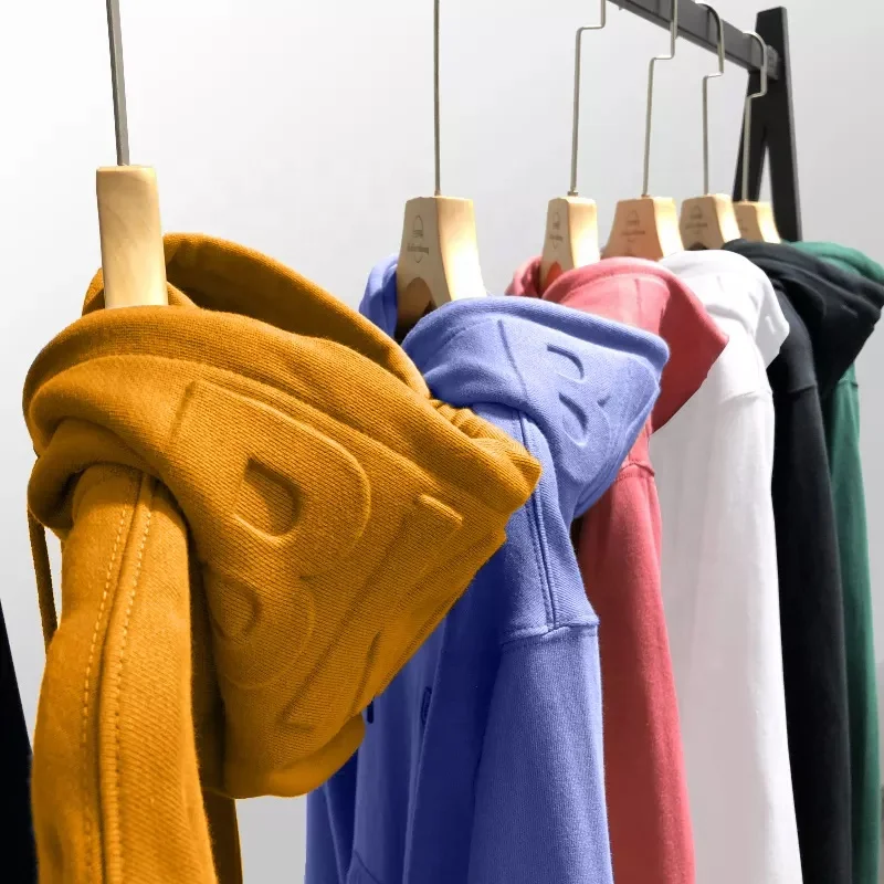 Latest Designer Heavyweight Cotton Polyester Fleece Oversized Pullover Custom 3d Embossed Logo Sweatshirt Hoodie For Men