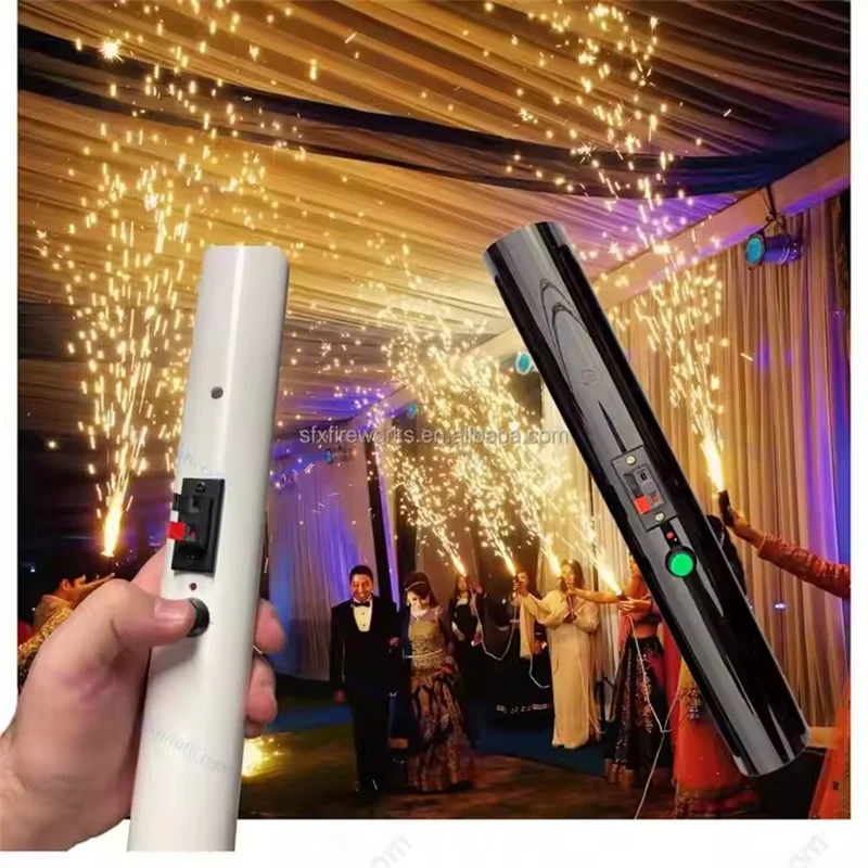 Handheld Cold Fountain Fireworks Pyro Wedding Machine Stage Firing System Sparkler Gun Shooter for Special Event Couple Entry DJ