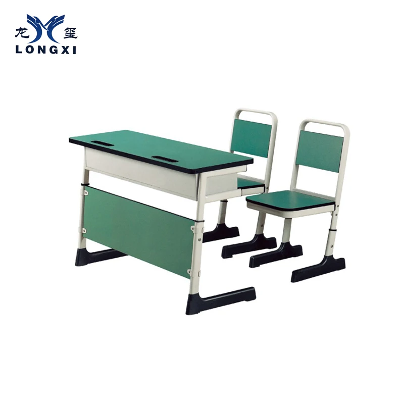 
School Adjustable Person Factory Outlet 2-seater And Chairs Pure Wood Armenian College Project Double Desks 