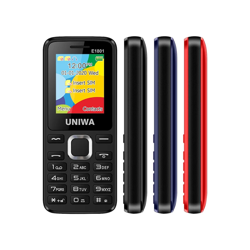 UNIWA E1801 Feature Phone 1.77 Inch Screen Dual SIM Low Price Keypad Mobile Original Wholesale