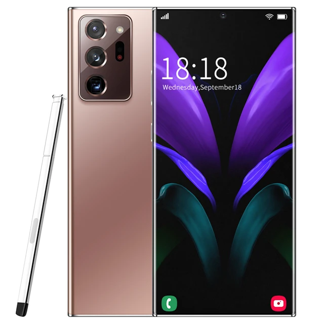 Новинка 2021 мобильный телефон Note20 + Android AMOLED 3G 4G 5G android оптовая продажа Оригинальный разблокированный