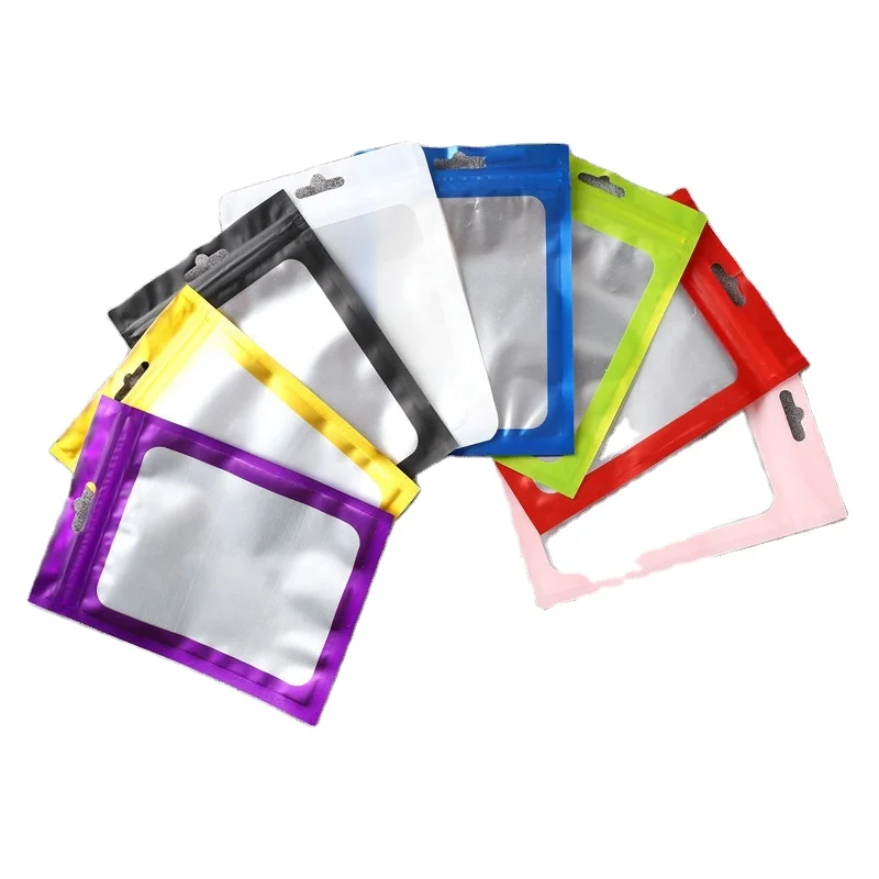 Custom Wholesale Recyclable Aluminum Foil Zipper Bags Digital Electronic Product Packaging Gift Bags in Various Colors