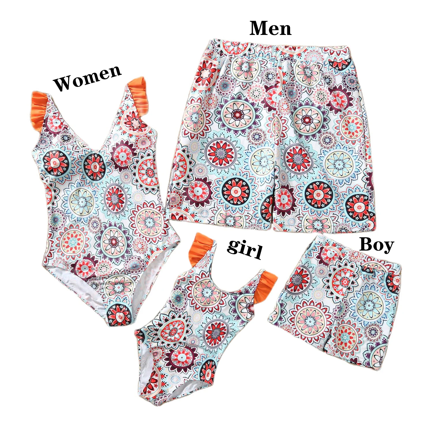 
Baby Girls Bikini Toddler Children Kids Swimsuit Mother and Daughter Son Family Matching Swimwear Beach 