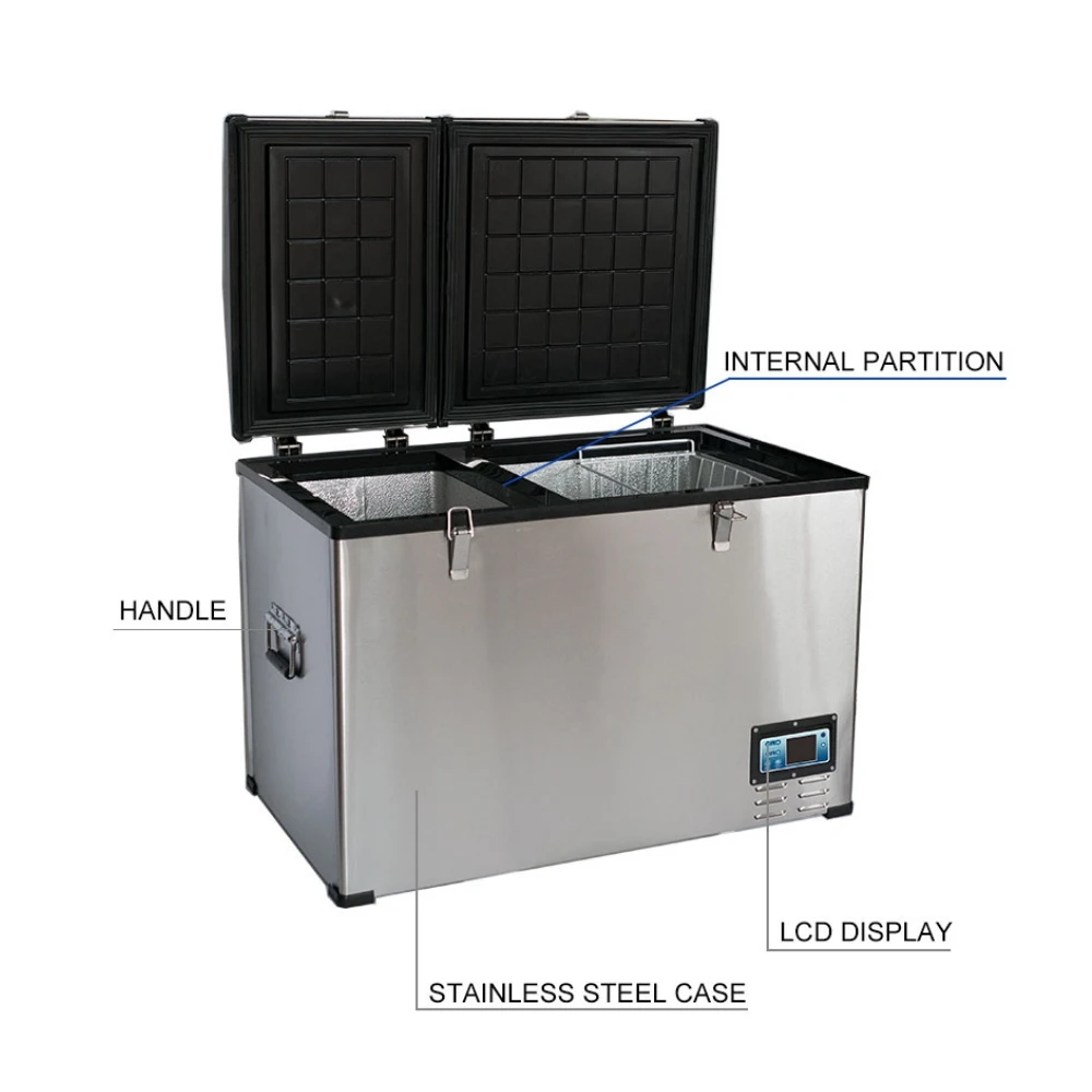 Alpicool BCD Series AC Case Make 12 24 Volt Metal Milk Cooler Compressor 100L Car Fridge Refrigerators and Freezers Ace Model