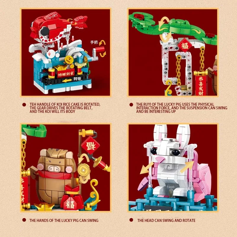 Hot Trending Products Chinese Spring Festival Jubilant Building Blocks Beijing Opera Figure