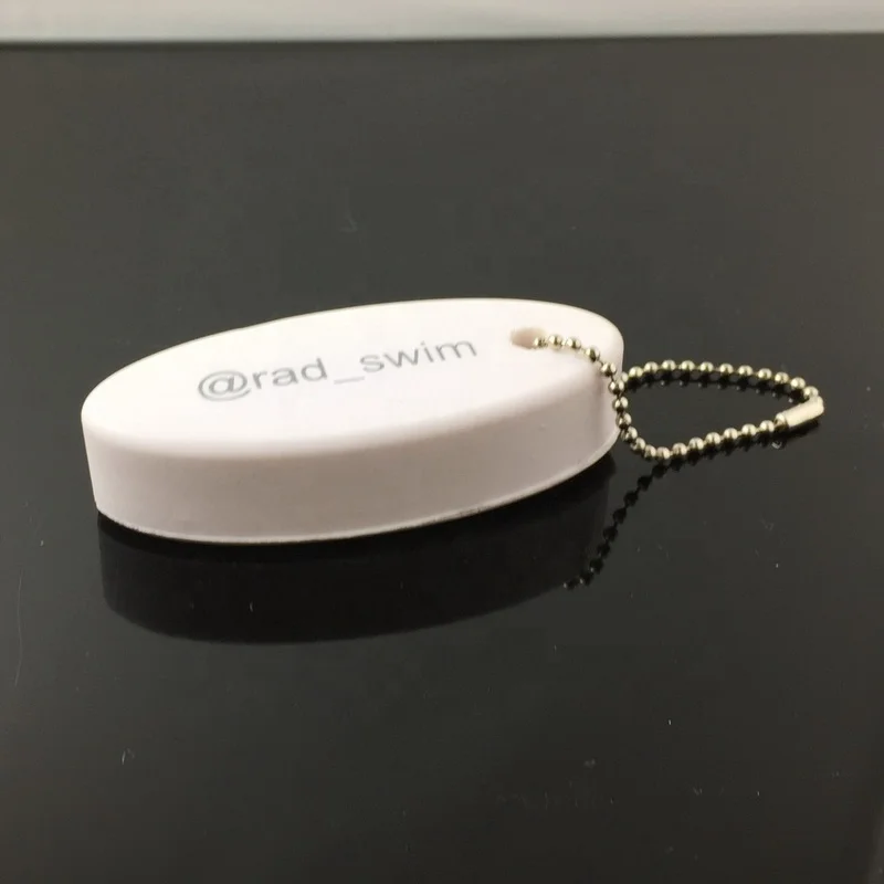 Printing your company logo floating keychain, oval shape printed both sides giveaway pu foam boat floating key chain