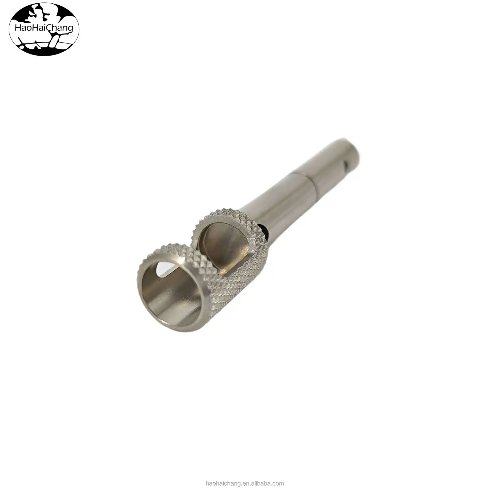 CNC precision machining non-standard auto parts stainless steel knurled half-hollow operating lever controller