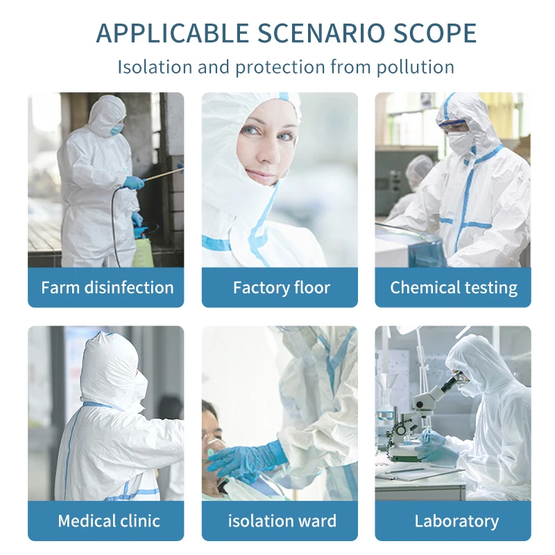 Oem Personal Chemical Protective Clothing Sterile Medical Protective Clothing Safety Non Woven Disposable Adult CE White EOS SF