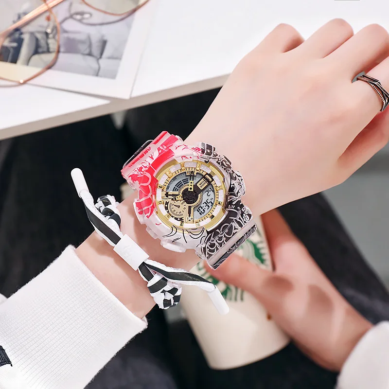 Wholesale 3atm Digital Montre Femme Reloj Digital Barato Watch for men Glass Plastic Unisex Rubber Round digital watches