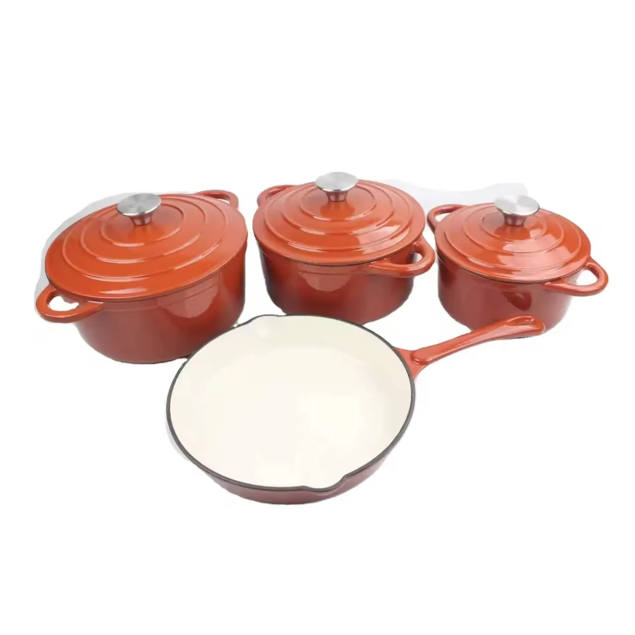 Good price red Round Shape Enameal pot cast iron casserole cooking pot for sale