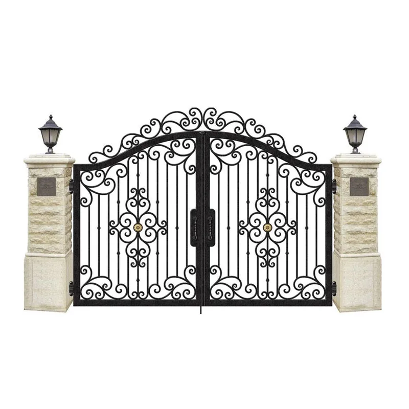 Manufacturers produce custom-made community fence wrought iron anti-collision gate school gate paint simple large iron gate