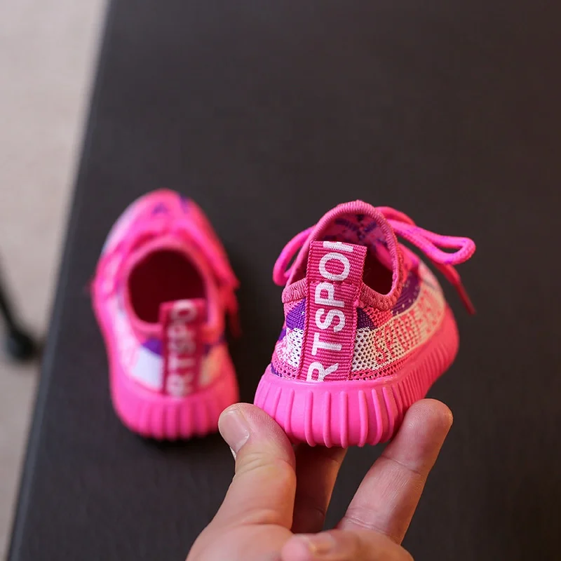 Leslides Yezzy Baby breathable mesh shoes children soft bottom toddler children flying woven sneakers