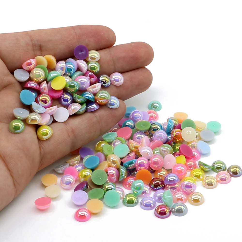 
XULIN 1.5mm-20mm loose mix color flat back ABS pearl beads in bulk 