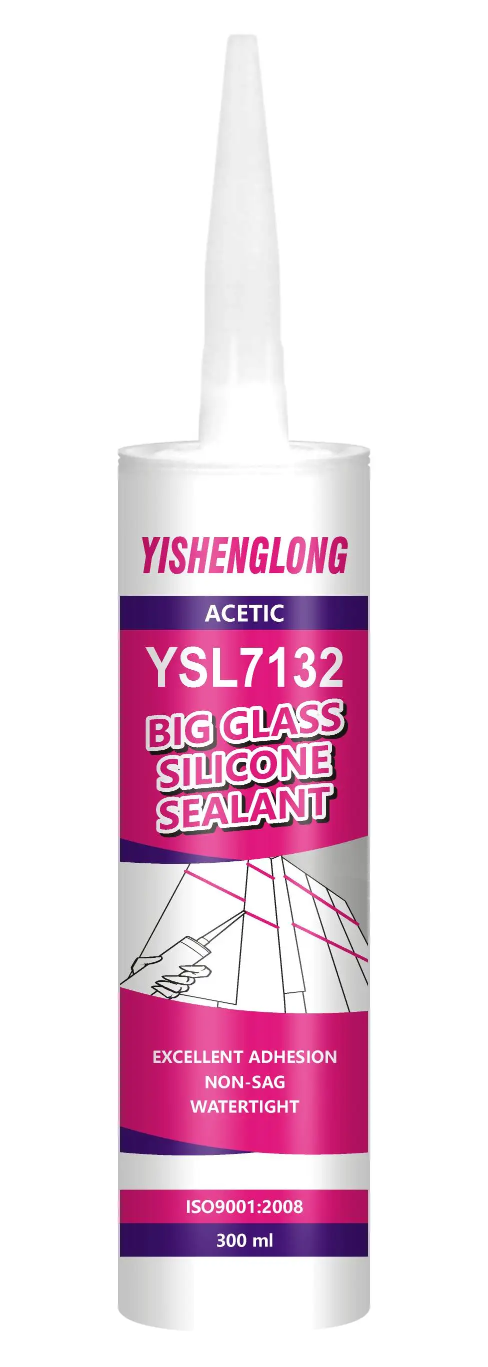 YSL-7132 Acetoxy steel structural silicone sealant black