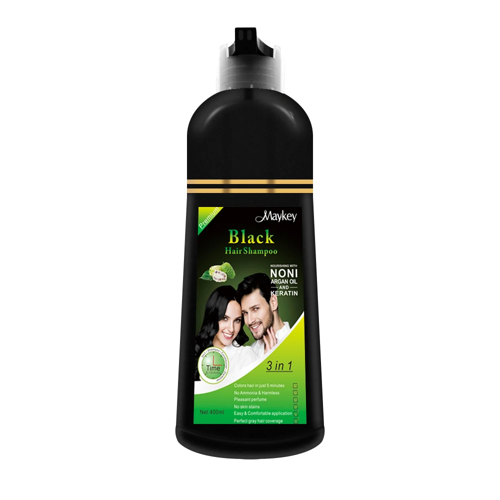 MAYKAY 16 Years OEM ODM Private Label Hair Care Factory Free Sample Black Hair Shampoo 3 in 1 for Covering Gray Hair Permanent