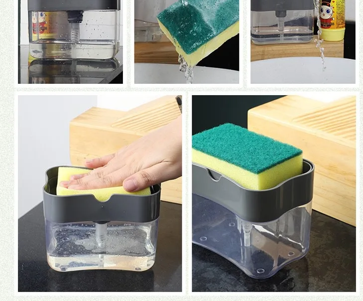 hot sell  Sponge Racker liquid Soap Dispenser BPA free Soap Pump Dispenser Dish Soap Dispenser for Kitchen accessories