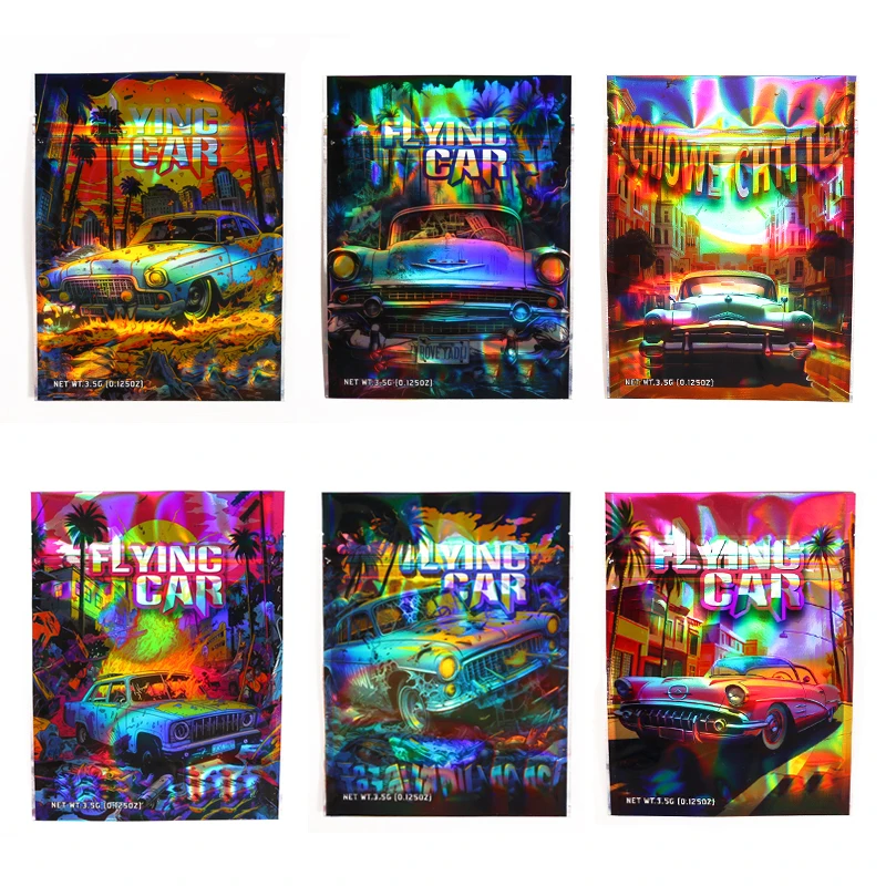 Factory Wholesale Mixed Packaging Random Delivery Empty Aluminum 3.5g Edibles Pouch Plastic Candy Cookies Zipper Mylar Bag