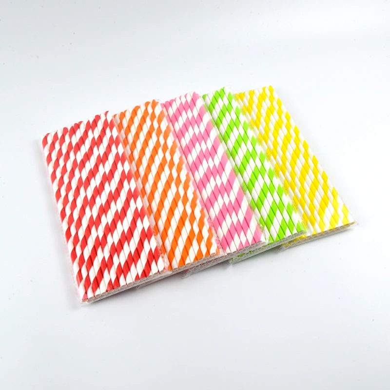 Best Price Hat Biodegradable Paper Drinking Straws Striped Dot Pattern Straws Suitable