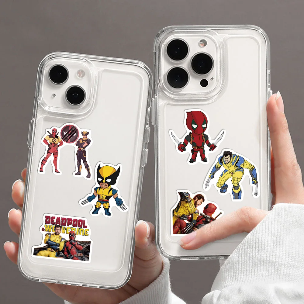 50 Pcs Cartoon Deadpool and Wolverine Graffiti Stickers Guitar Notebook Luggage DIY Waterproof Stickers for kids