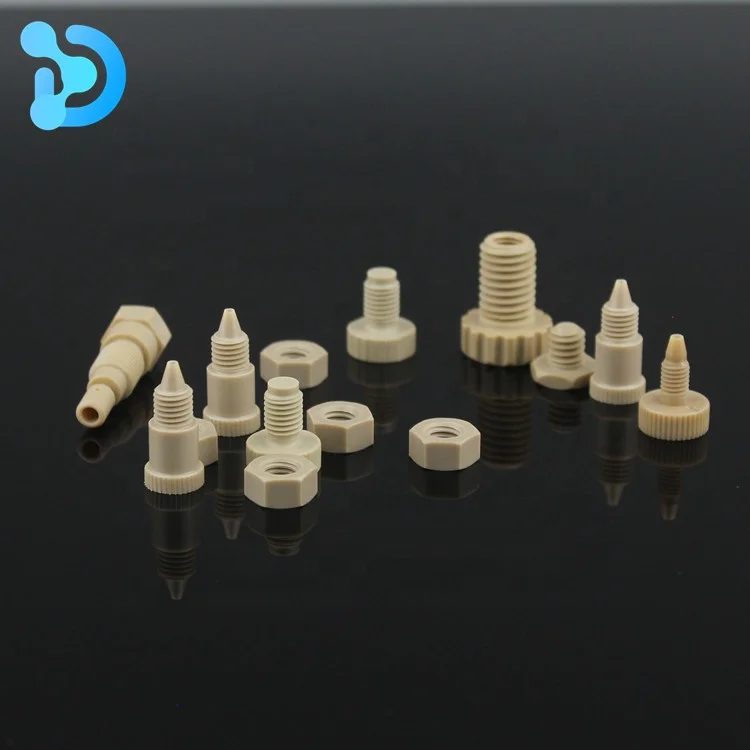 HPLC medical field PEEK tornillos fasteners peek screws conectores hplc