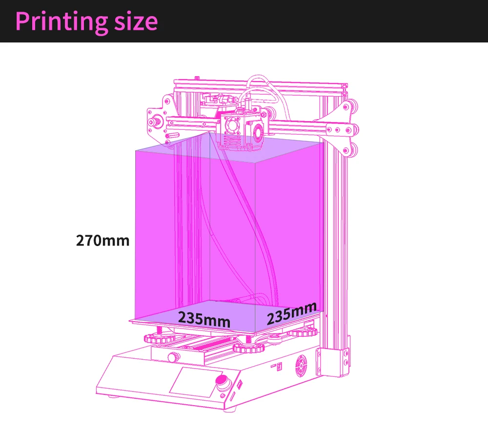 Biqu B1 235*235*270mm * 3d Printer FDM Extruders Portable 3.5inch Touch Screen 32bit Motherboard Metal Impresora 3d Profesional