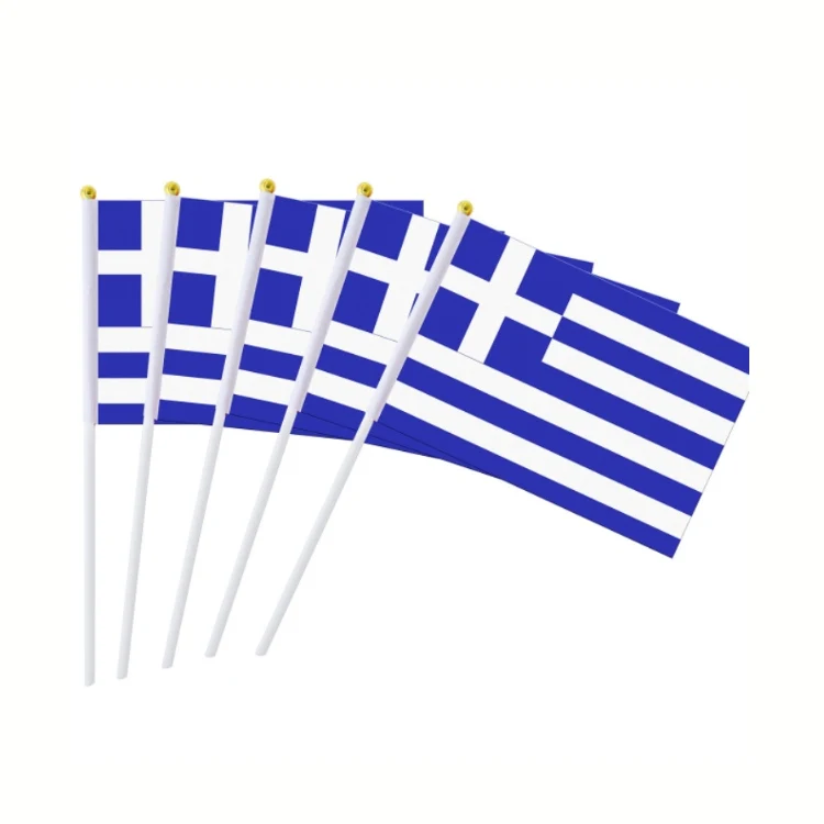 100% Polyester Promotional Custom Georgia Mini Stick Flag Hand Held Waving Flags All Countries