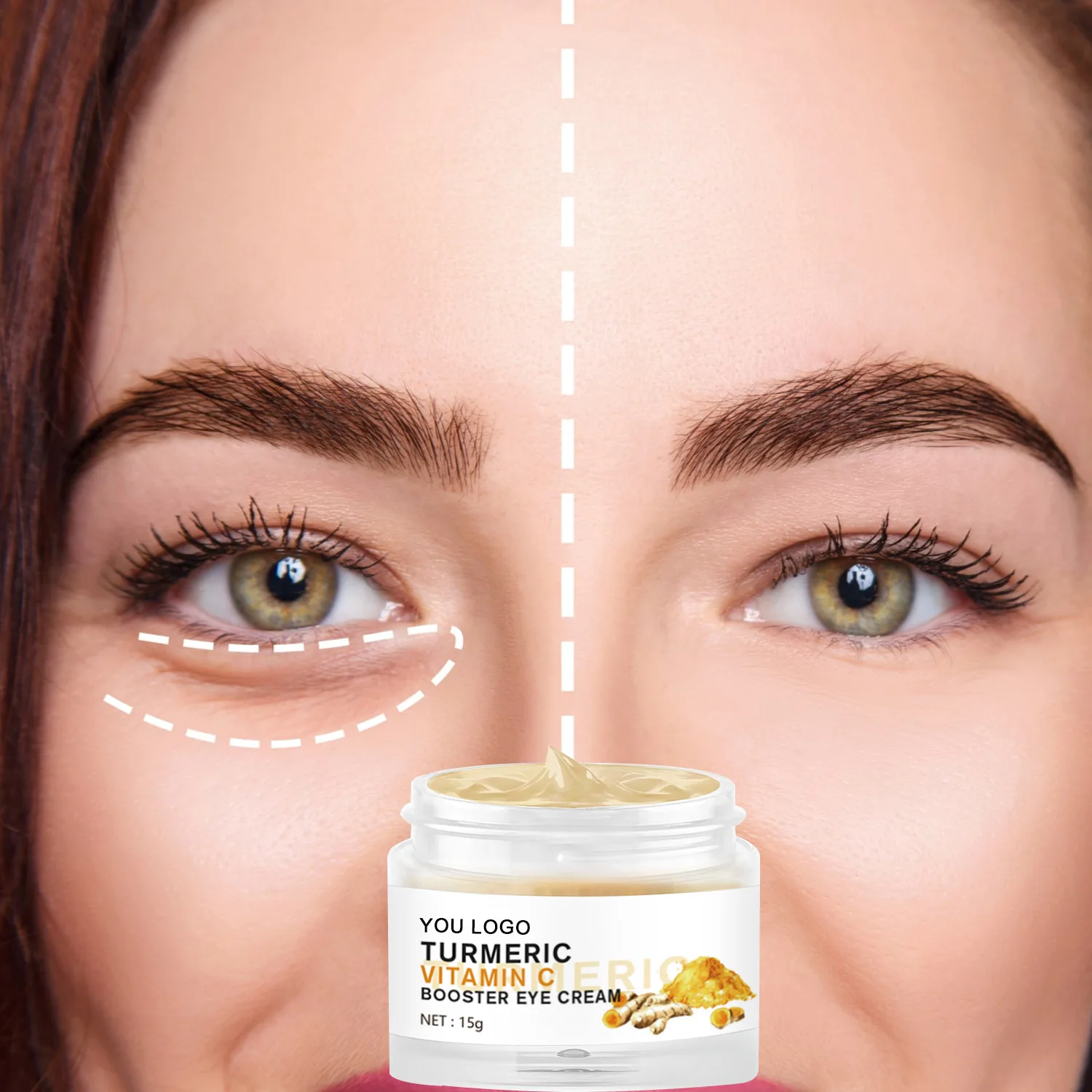 Natural Turmeric Vitamin C Moisturizing Brightening Black Circles Bags Removal Bright Lift Firming Retinol Eye Cream
