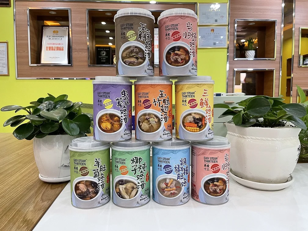
OEM ODM High Quality good material nutritious 280g auto heat soup morchella and chicken braised soup 