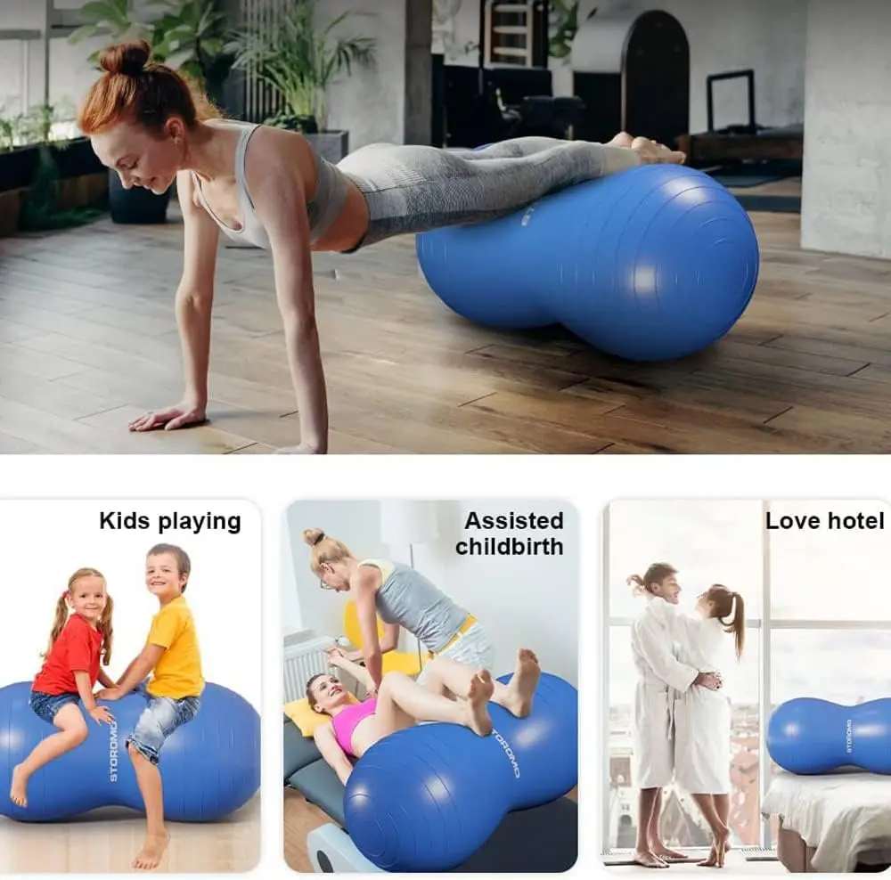 Anti-Burst Peanut Shape Yoga Ball For Stability Balance Physical Therapy Labor Birthing Back Massage Ball