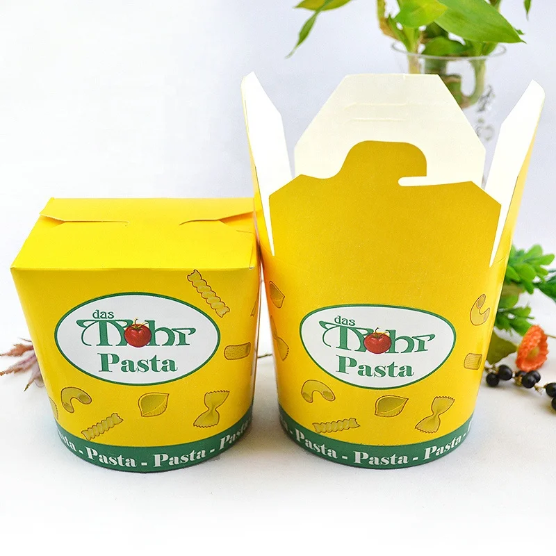 16oz 26 oz 32 oz disposable printed pasta food packaging take away noodle box custom