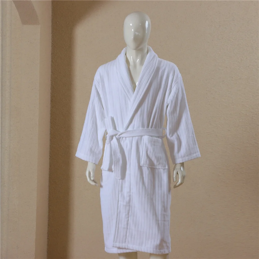 Fashion Design Guangzhou Manufacturer White Bath Robe Cotton Bathrobe Luxury Hotel Robe
