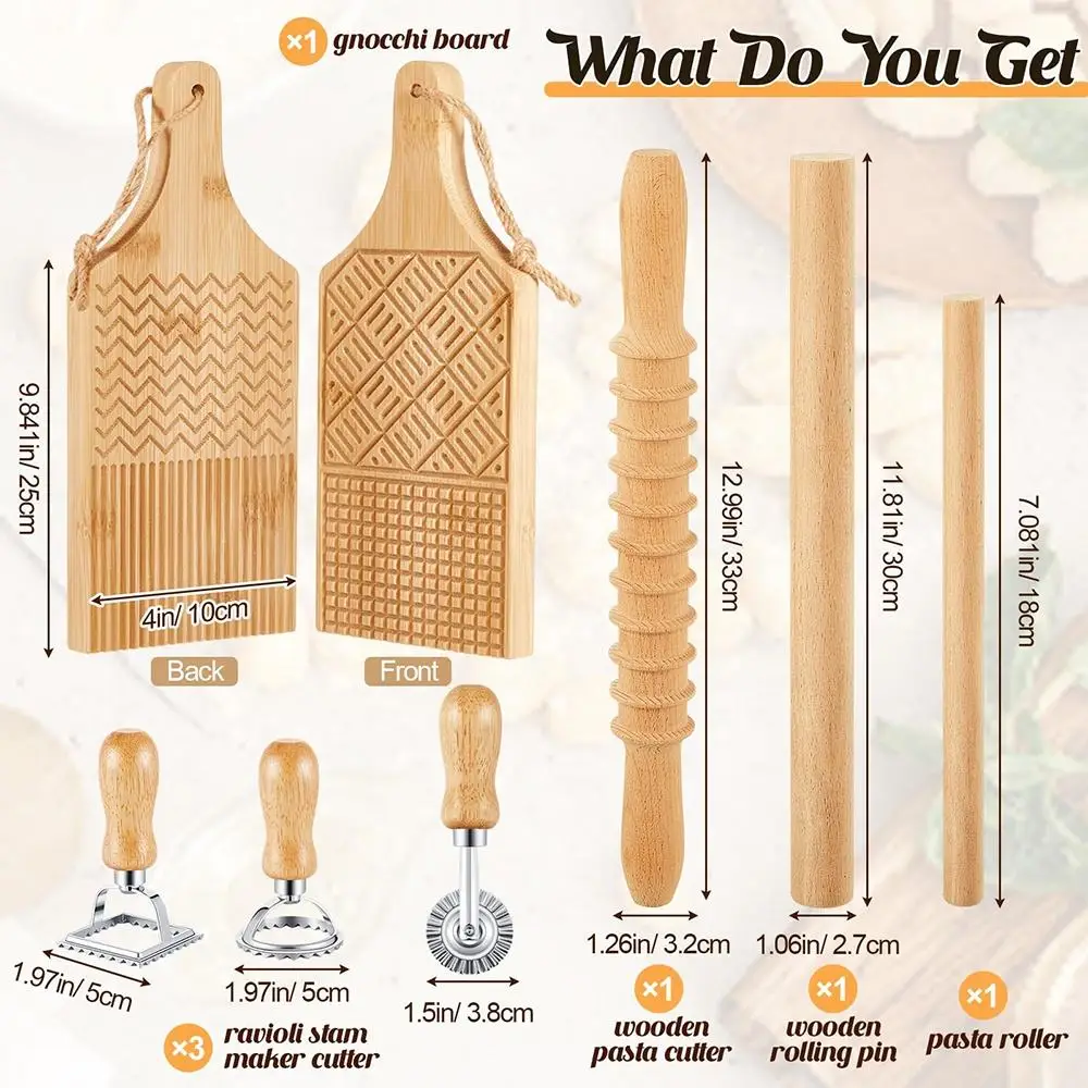 Combination Gnocchi Italian panel Gignelli plate and gnocchi peel pasta macaroni panel 6/7/9 pcs Cavatelli pasta maker