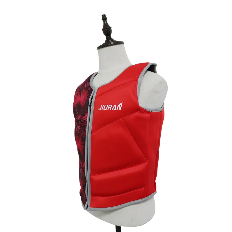 JIURAN Wholesale Fashion Red Life Jacket neoprene swim adult life vest jacket