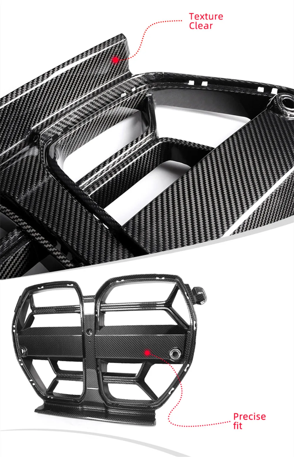 Dry Carbon Fiber G80 M3 front grill M3 M4 CSL Style car grilles carbon parts auto parts M3 M4 G80 G82 G83 Front Bumper Grill