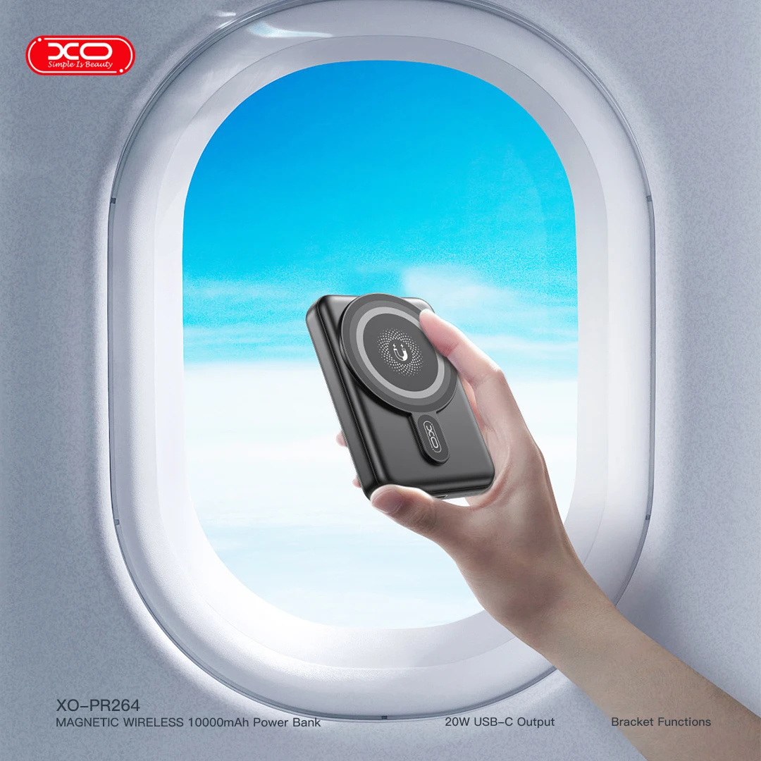 PR264 Magnetic 15W wireless charging + PD20W fast charging power bank with a holder 10000mAh