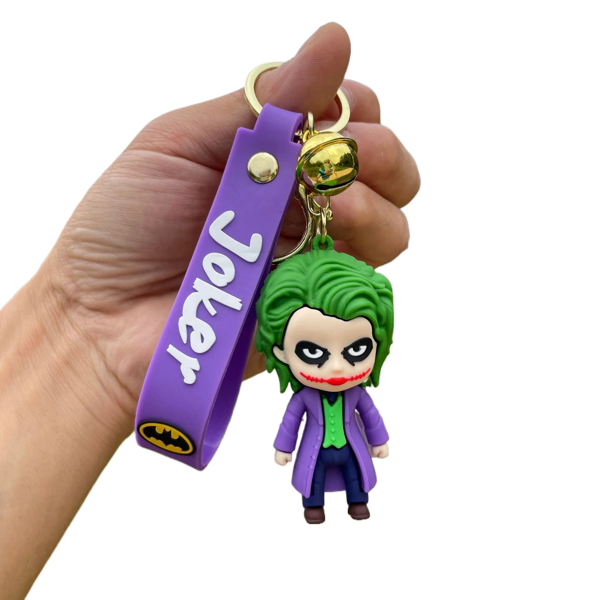 US DC Comics superhero The Dark Knight toy keychain Cartoon Silicone doll small gift pendant Wholesale PVC KeyChains Accessories