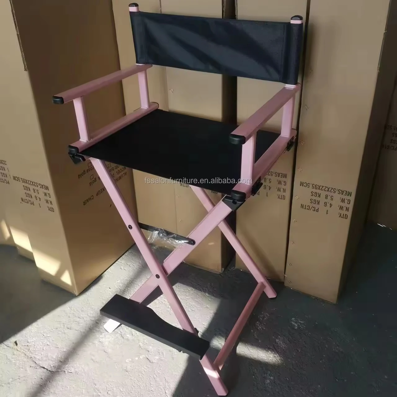 Pink Wholesale Good Quality Portable Barbershop Makeup Chair Outdoor Nylon Waterproof Folded Director Chair