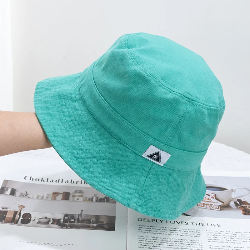 Unisex High Quality Custom Woven Label on Brim Bucket Hat Middle Strap Fishing Bucket Cap Hat