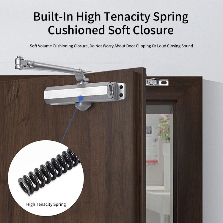 Listed Commercial Door Closer 60-80KG  Heavy Duty Adjustable Grade 1 Standard Automatic Door Closer