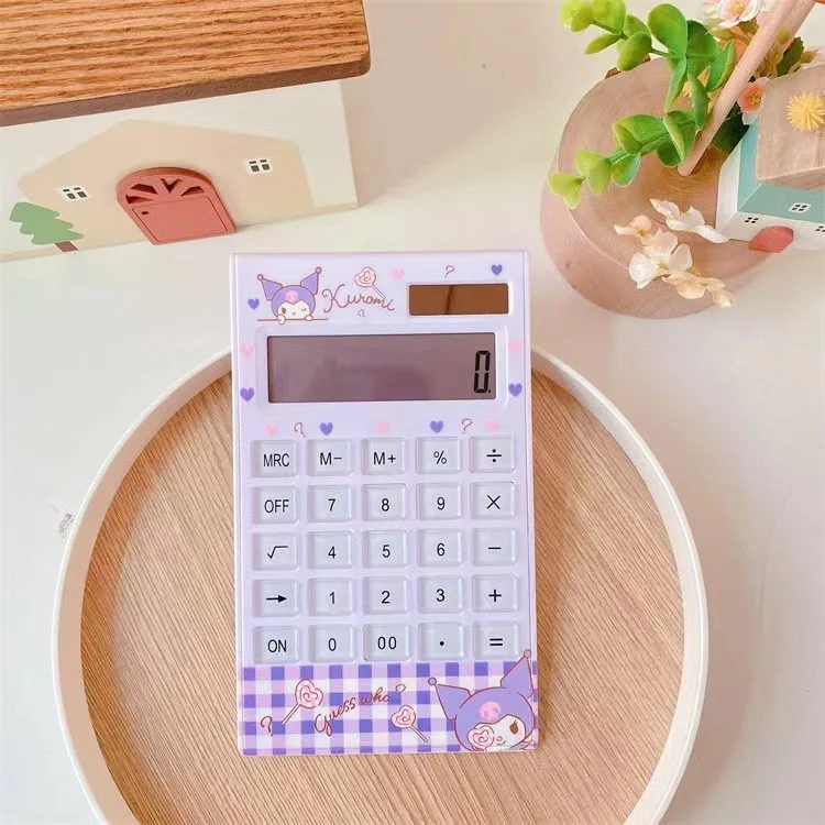 New Cute Sanrio Kuromi Solar Calculator Student Supplies Girl Gift