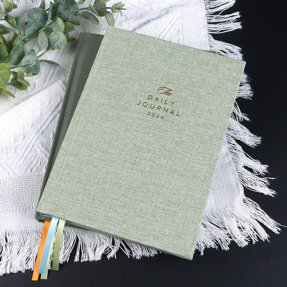 Luxury Linen Hardcover  Business Meeting Journal Notebook Travel Dairy Printing Service Planner Printing