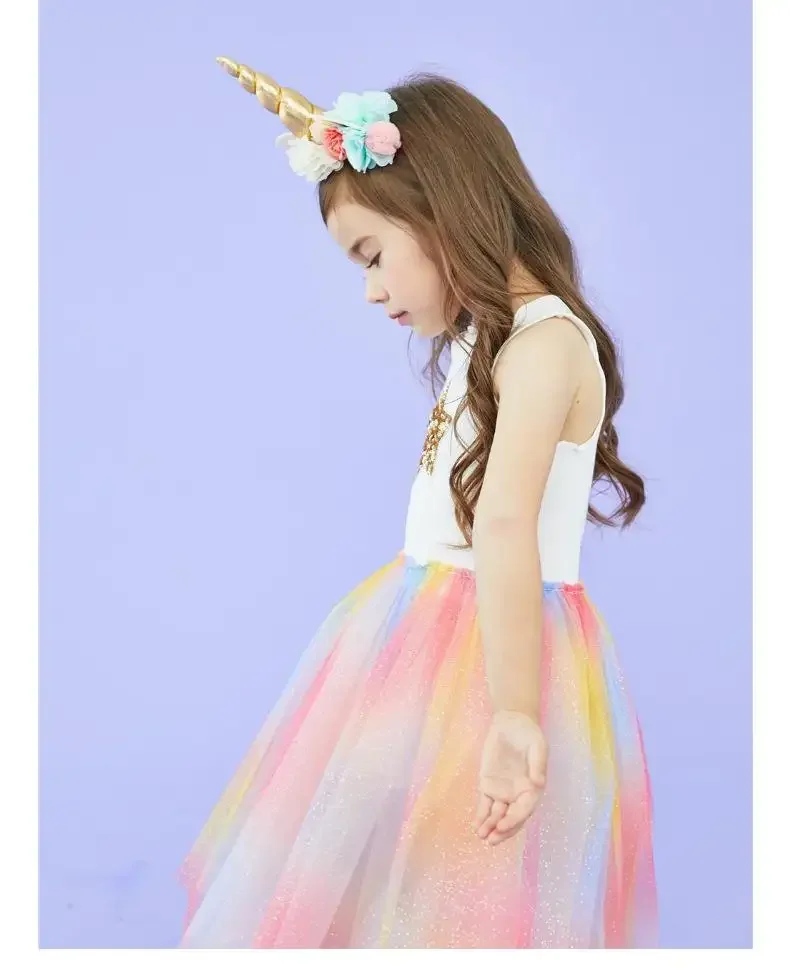 Toddler Baby Girl Casual O-neck Rabbit Printing Dress Bandage Ruffle Sleeveless A-line Dress