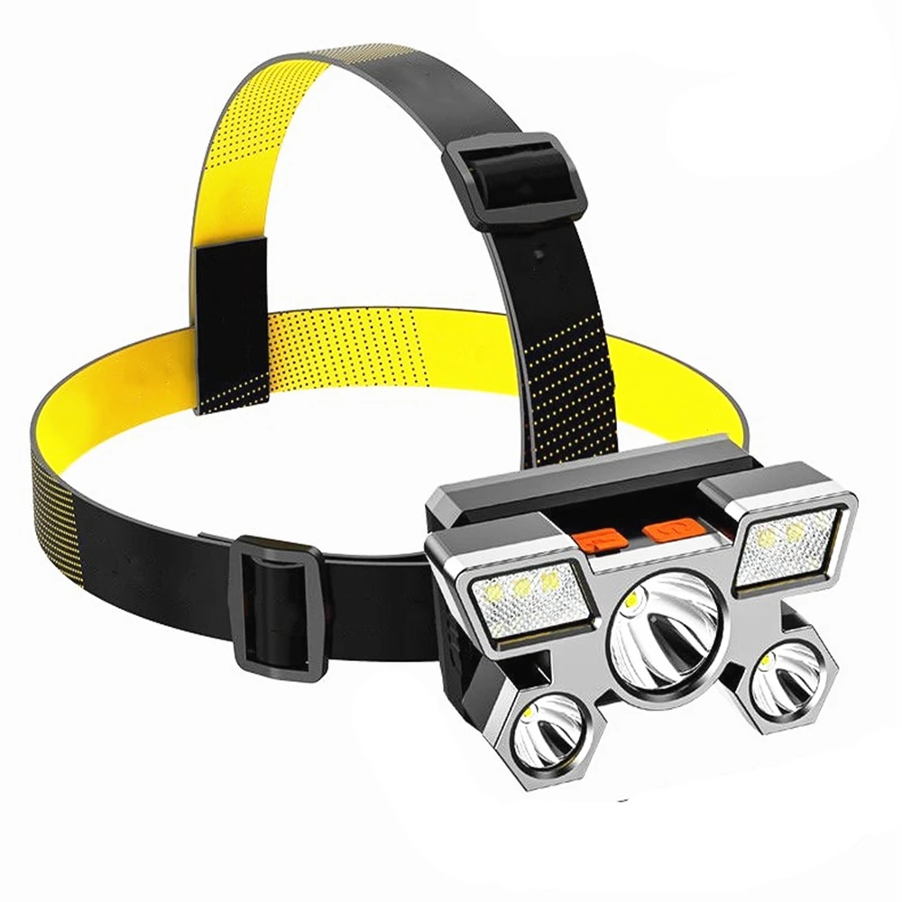 2024 NEW Hot selling Rechargeable Zoomable Brightness Modes High Power Camping Emergency 5 LED Head Torch Headlamp