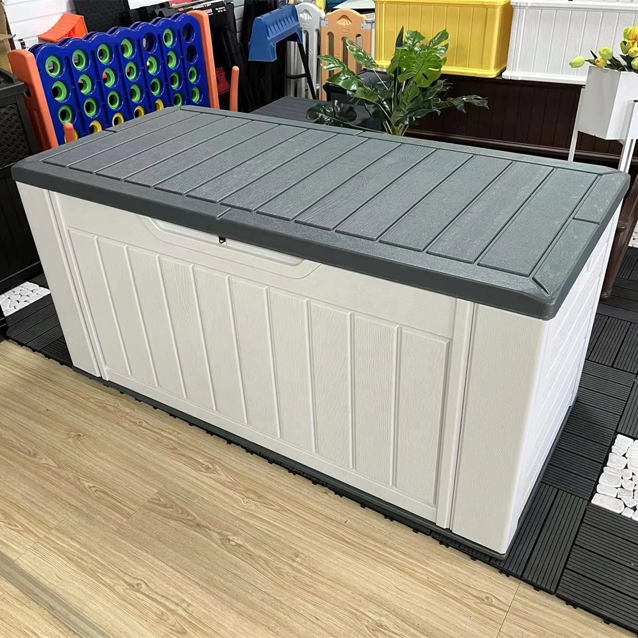 Double-Wall Resin Heavy-Duty Outdoor Storage Deck Box 150 Gallon