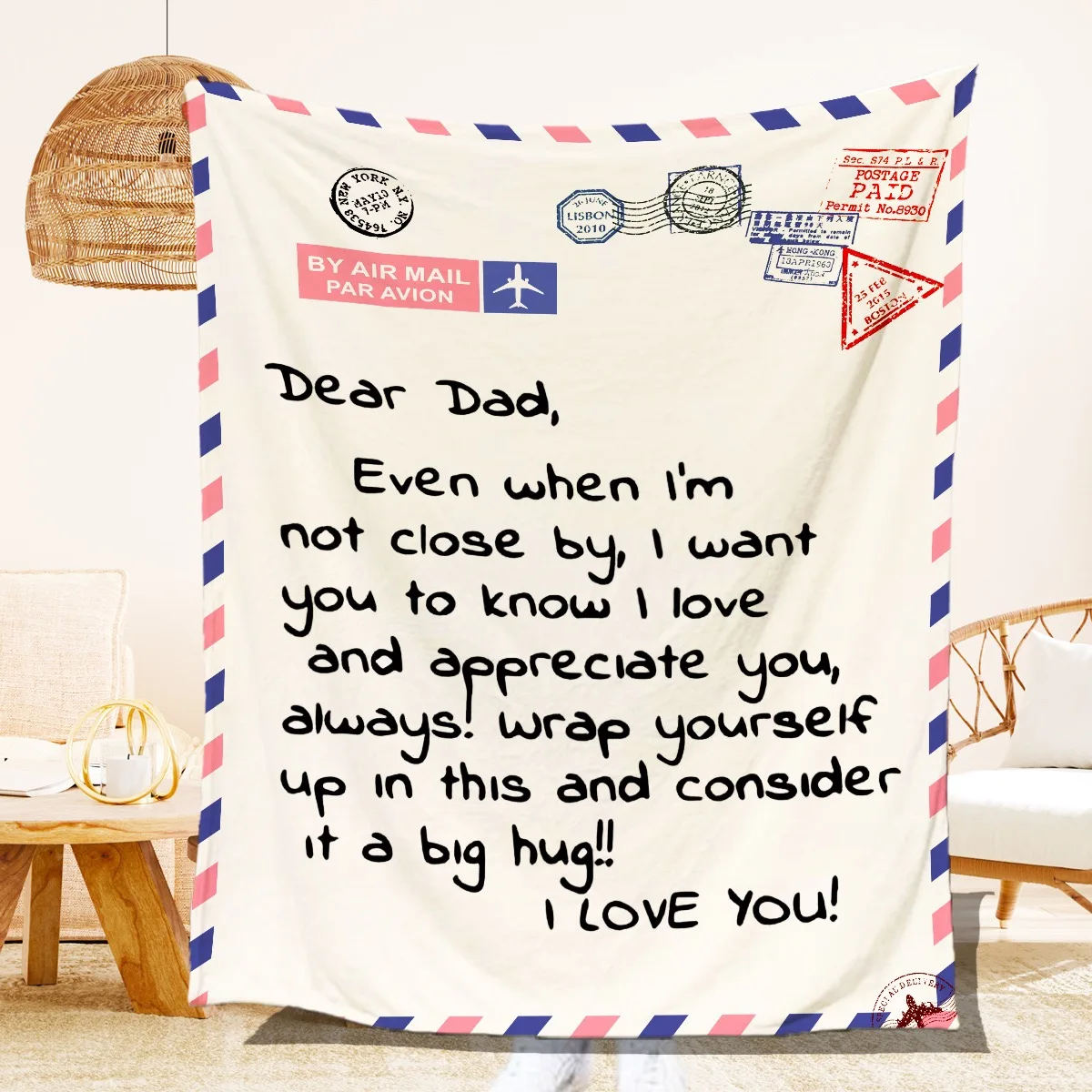 Cheap love letter blanket sherpa cotton knitted letter sublimation new minimalist office envelope fall winter sofa home blanket