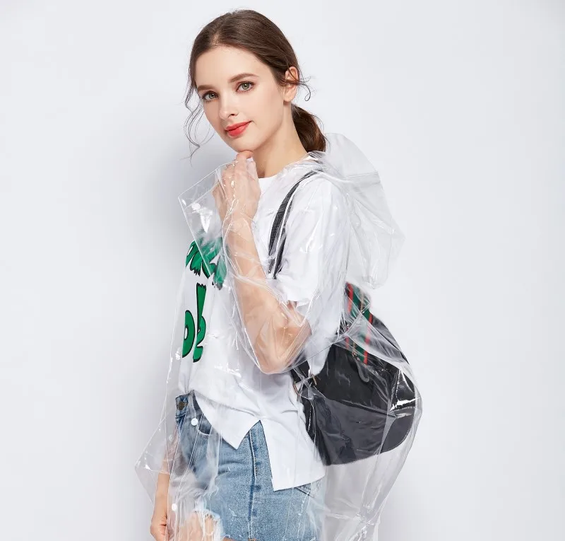 Fashion couple transparent raincoat package on foot adult foreign minister poncho portable water jacket