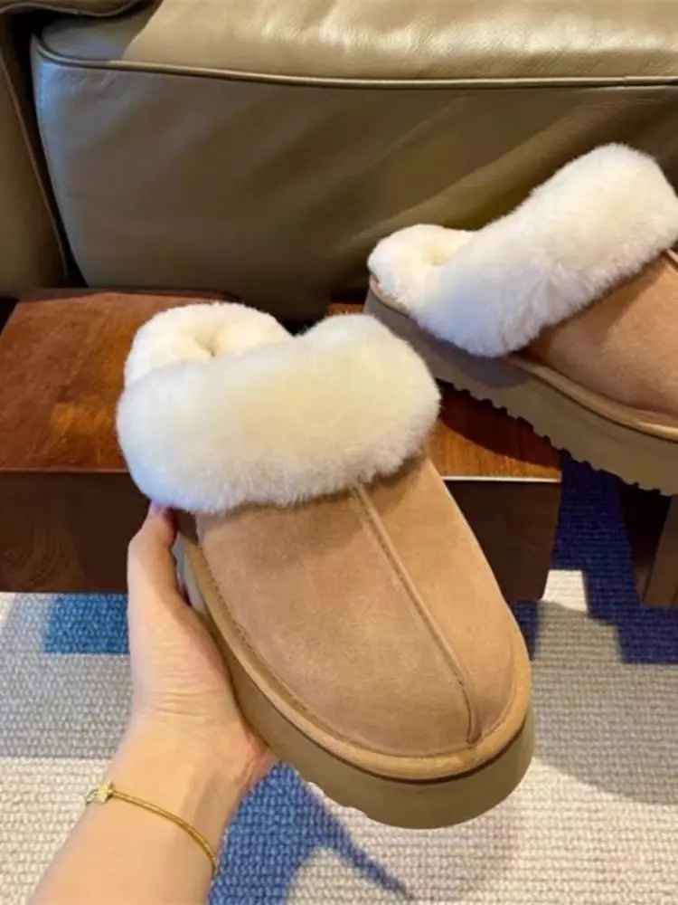 Ladies New Classical Winter Thick Bottom Shoes Non Slip Large Cotton Padded Warm Fashion Snow Boots