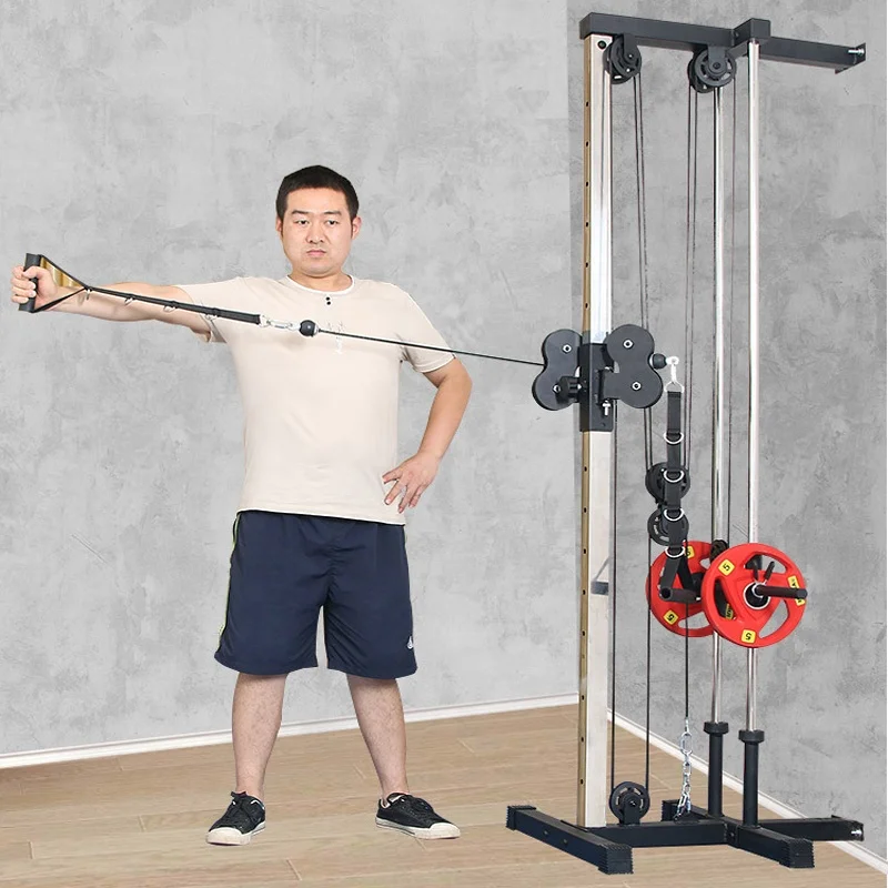 W1N Fly Trainer Home  Commercial Use Lat Pulldown Row Machine Wall Mount Cable Station With Adjustable Dual Pulley System