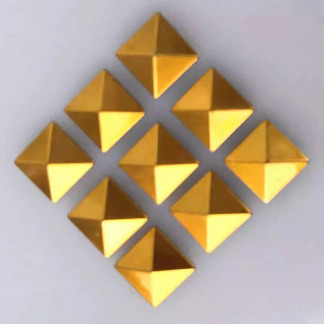 Handmade Square Pyramid Rivets for Clothing Shoes Hats Packaging DIY Iron Cone Nails with Plating for Garments