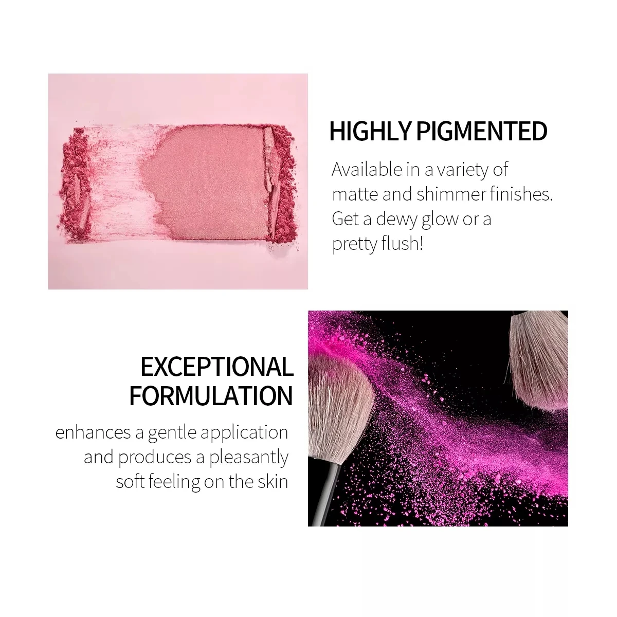 Wholesale High quality No logo Private label Single color Kawaii Powder blush Organic Face Cute Matte Pink Waterproof Blush